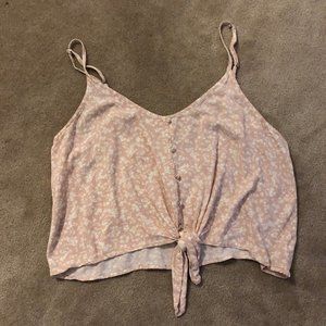 Mossimo Pink and White Floral Tank Size L